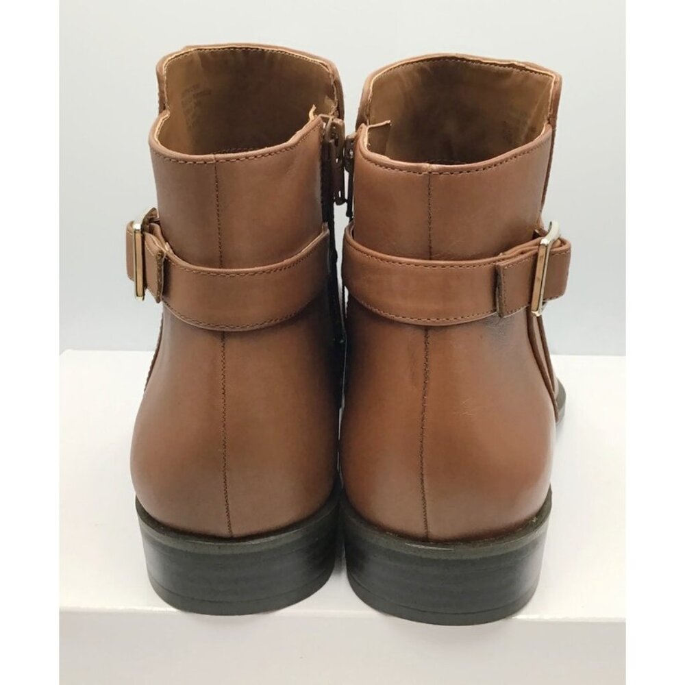 Alfani Step n Flex Genuine Leather Boots Womens 9.5 Cognac Brown Ankle Bootie - Picture 9 of 13